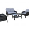 Steel rattan 4pc sofa set