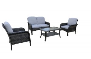 Steel rattan 4pc sofa set