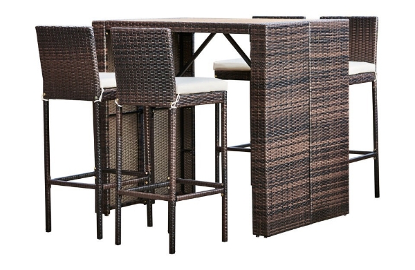 5 piece patio bar height dining set