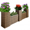 Brown wicker flower pot