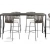 Outdoor bar height stackable chairs