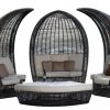 Outdoor wicker lounger sofa bed