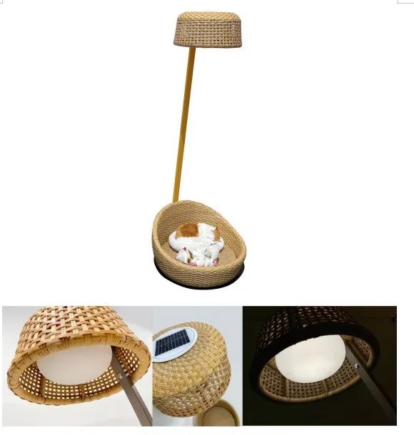 Pet Bed with A Floor Lamp