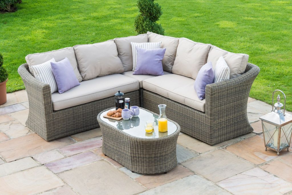 rattan sofa garden space