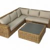 Luxury round rattan natural color corner sofa