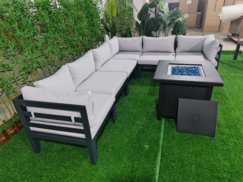 corner sofa with fire pit table factory